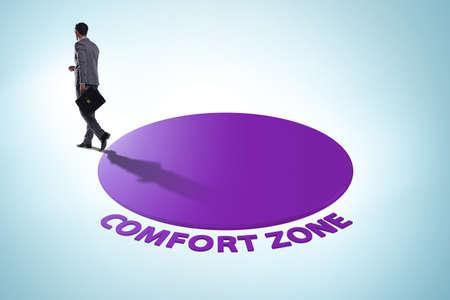 Businessman leaving his comfort zoneの写真素材
