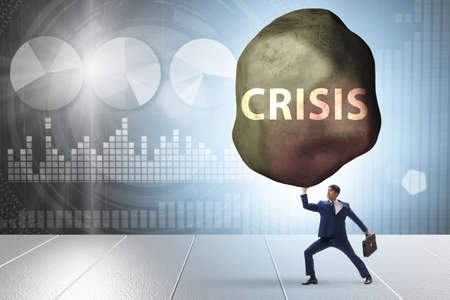 Businessman in economic crisis conceptの写真素材