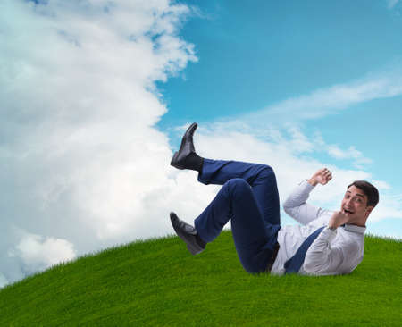 Happy businessman is excited from new business opportunity