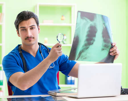 Young doctor working in the hospital