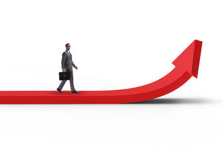 Businessman in economic growth conceptの写真素材