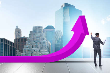 Businessman in economic growth conceptの写真素材