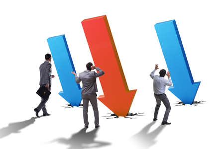 Businessman in economic crisis conceptの写真素材