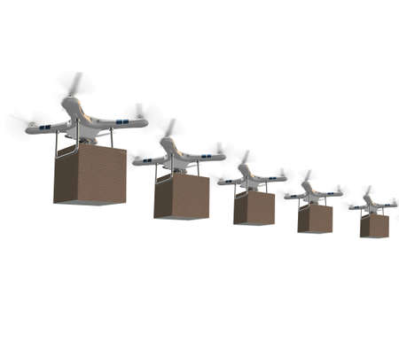 Drones in package delivery concept