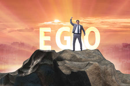 Concept of ego with businessmanの写真素材
