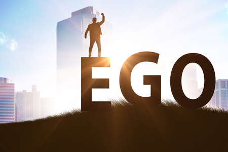 Concept of ego with businessmanの写真素材