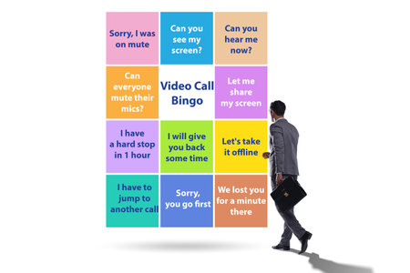 Funny concept with video call bingoの写真素材