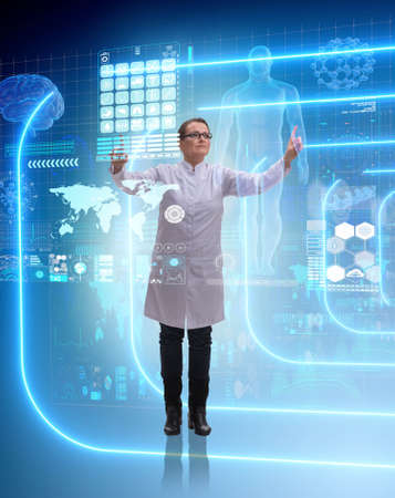 Woman doctor in telemedicine mhealth conceptの写真素材