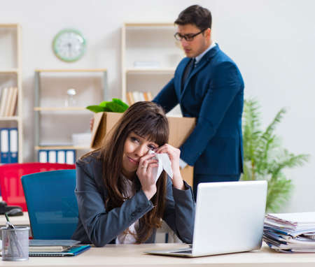 Person being fired from his workの写真素材