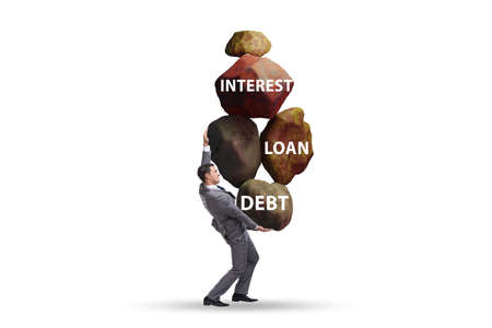 Debt and loan concept with businessmanの写真素材