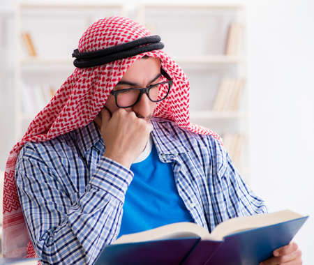 Arab student preparing for university examsの写真素材