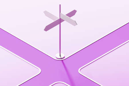 Road direction side in navigation concept - 3d renderingの写真素材