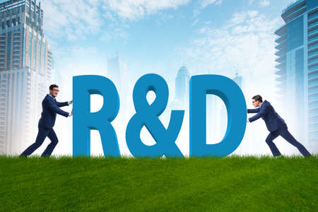 Research and development concept with businessman