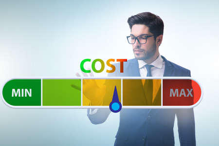 Businessman in cost management conceptの写真素材