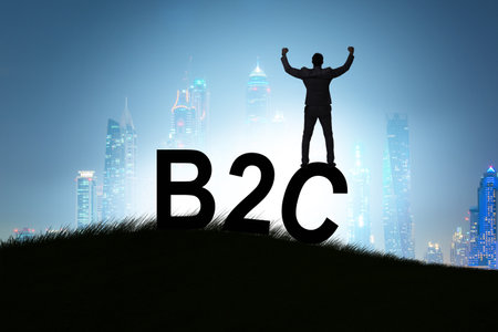 Business to customer concept with businessman