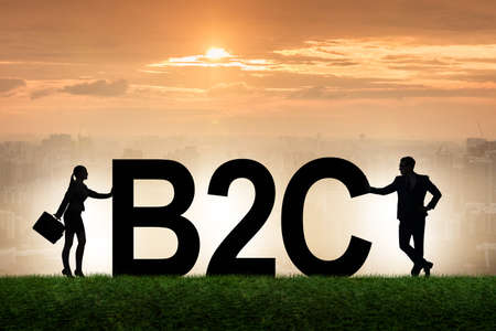 Business to customer concept with businessmanの写真素材