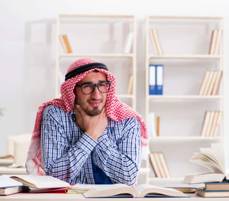 Arab student preparing for university examsの写真素材