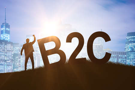 Business to customer concept with businessmanの写真素材