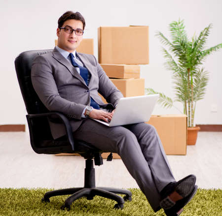 Businessman working on his laptopの写真素材