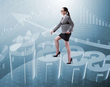Businesswoman in american dollar conceptの写真素材