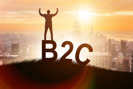 Business to customer concept with businessman