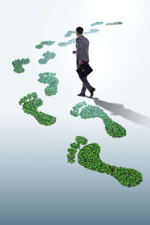 Green ecology concept with businessmanの写真素材