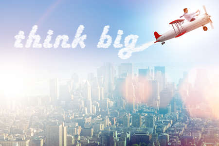 Think big concept with businessman
