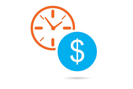Time is money concept with clock and moneyの写真素材