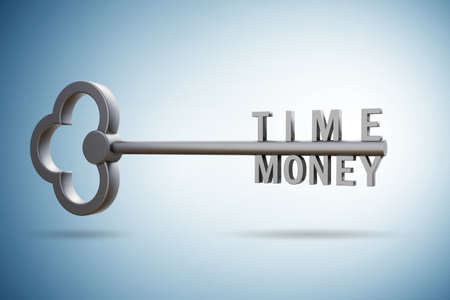 Time is money concept with large keyの写真素材