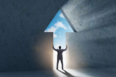 Businessman in personal growth conceptの写真素材