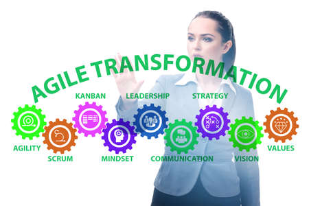 Businesswoman in agile transformation conceptの写真素材