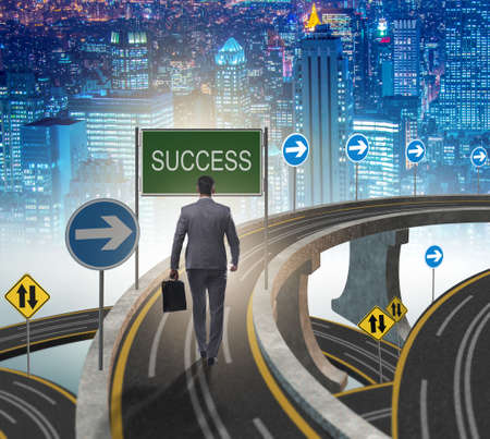 Businessman in business success conceptの写真素材