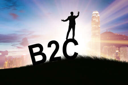 Business to customer concept with businessmanの写真素材