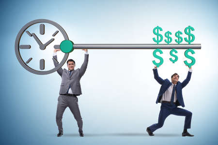 Time is money concept with businessman and keyの写真素材