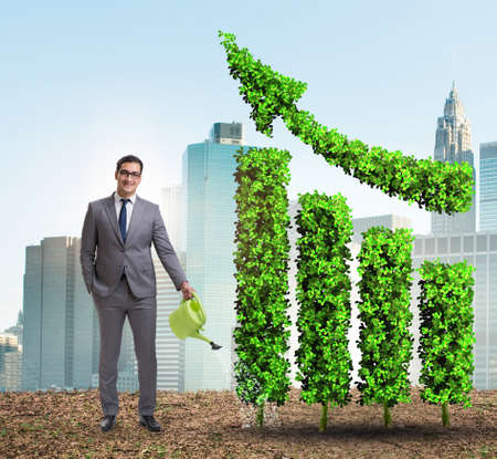 Businessman in recyling sustainable business conceptの写真素材