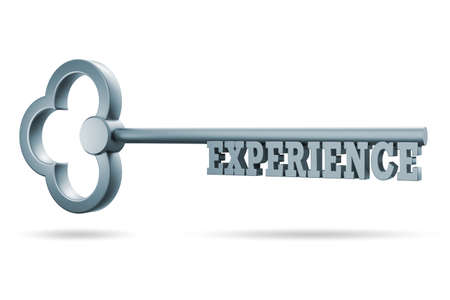 Experience and competence concept with key - 3d renderingの写真素材