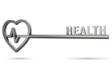 Concept of health with key - 3d renderingの写真素材
