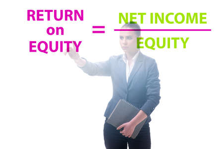 Businesswoman in return on equity conceptの写真素材