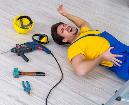 Injured worker at the work site