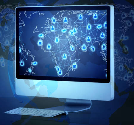 Computer screen in social media concept