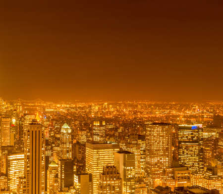 View of New York Manhattan during sunset hoursの写真素材