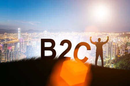 Business to customer concept with businessmanの写真素材
