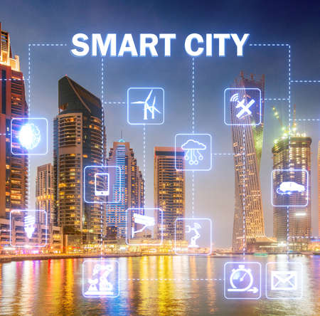Concept of smart city and internet of thingsの写真素材