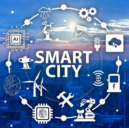 Concept of smart city and internet of thingsの写真素材