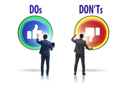 Concept of choosing between dos and donts