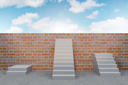Concept of career ladders - 3d renderingの写真素材