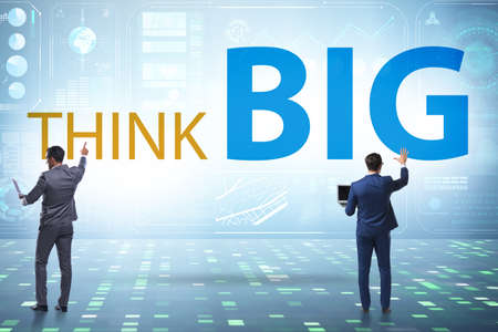 Think big concept with businessmanの写真素材