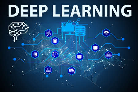 Deep learning concept of artificial intelligenceの写真素材