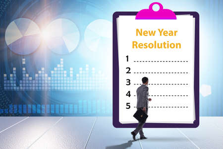Businessman in new year resolution conceptの写真素材
