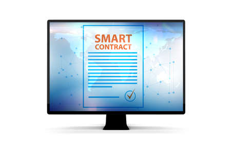 Smart contracts as illustration of blockchain technologyの写真素材